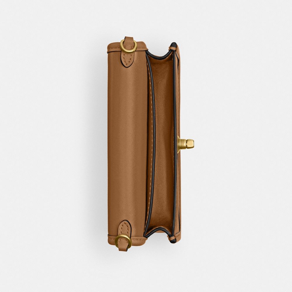 COACH®,Dinky Bag 14,Crossbody,Metal,Logo,Brass,Day Party,,Inside View,Top View