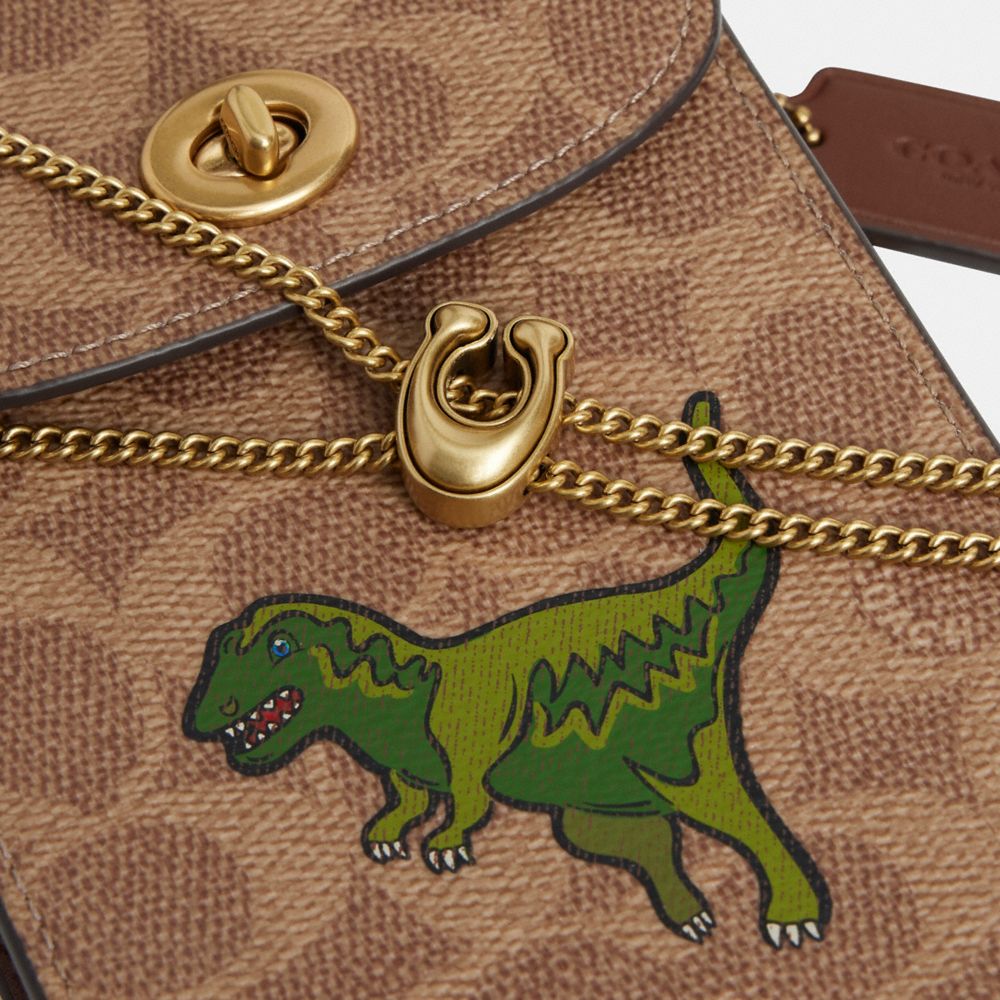 COACH®,ターンロック フォーン クロスボディ・シグネチャー キャンバス・レキシー プリント,ボディバッグ&斜めがけバッグ,ﾌﾞﾗｽ/ﾀﾝ ﾌﾞﾗｳﾝ ﾏﾙﾁ