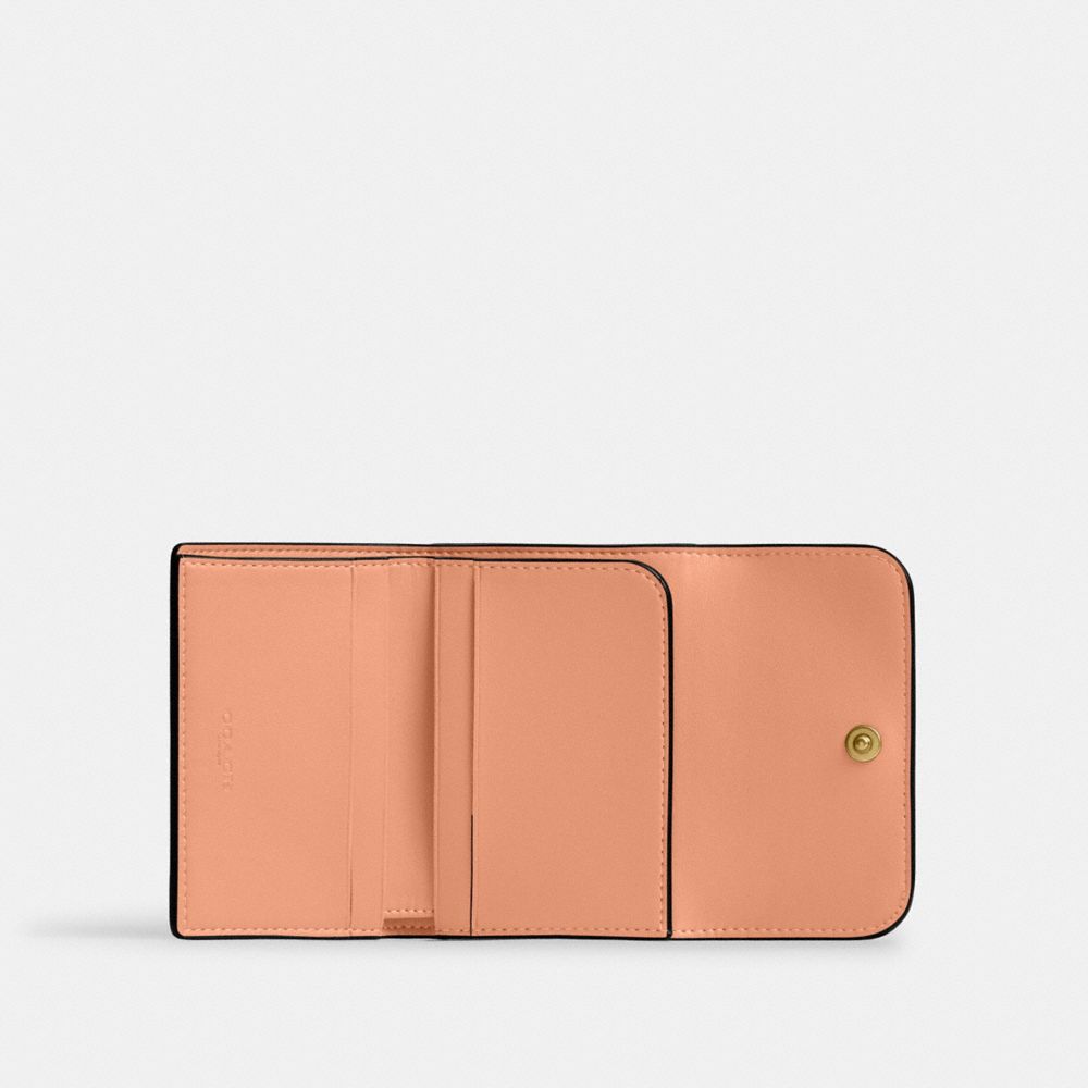 COACH®,Essential Card Holder Wallet,Calfskin Leather,Card Case,Metal,Logo,Casual,,Inside View,Top View
