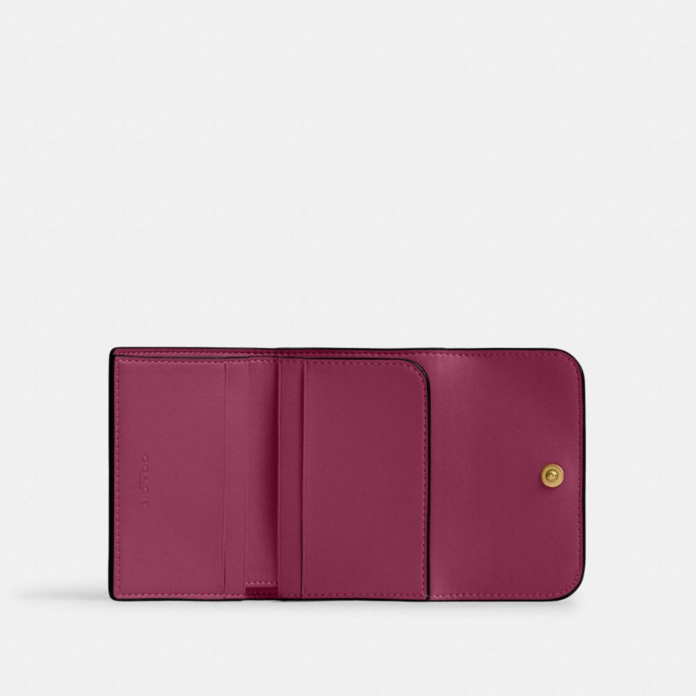 Coach Essential Card Holder Wallet In Brass/pink