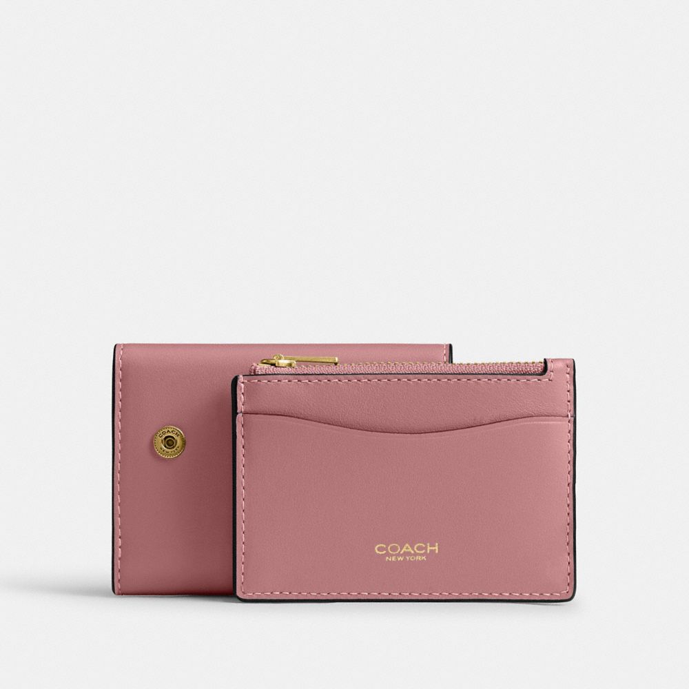 Coach Essential Card Holder Wallet In Pink