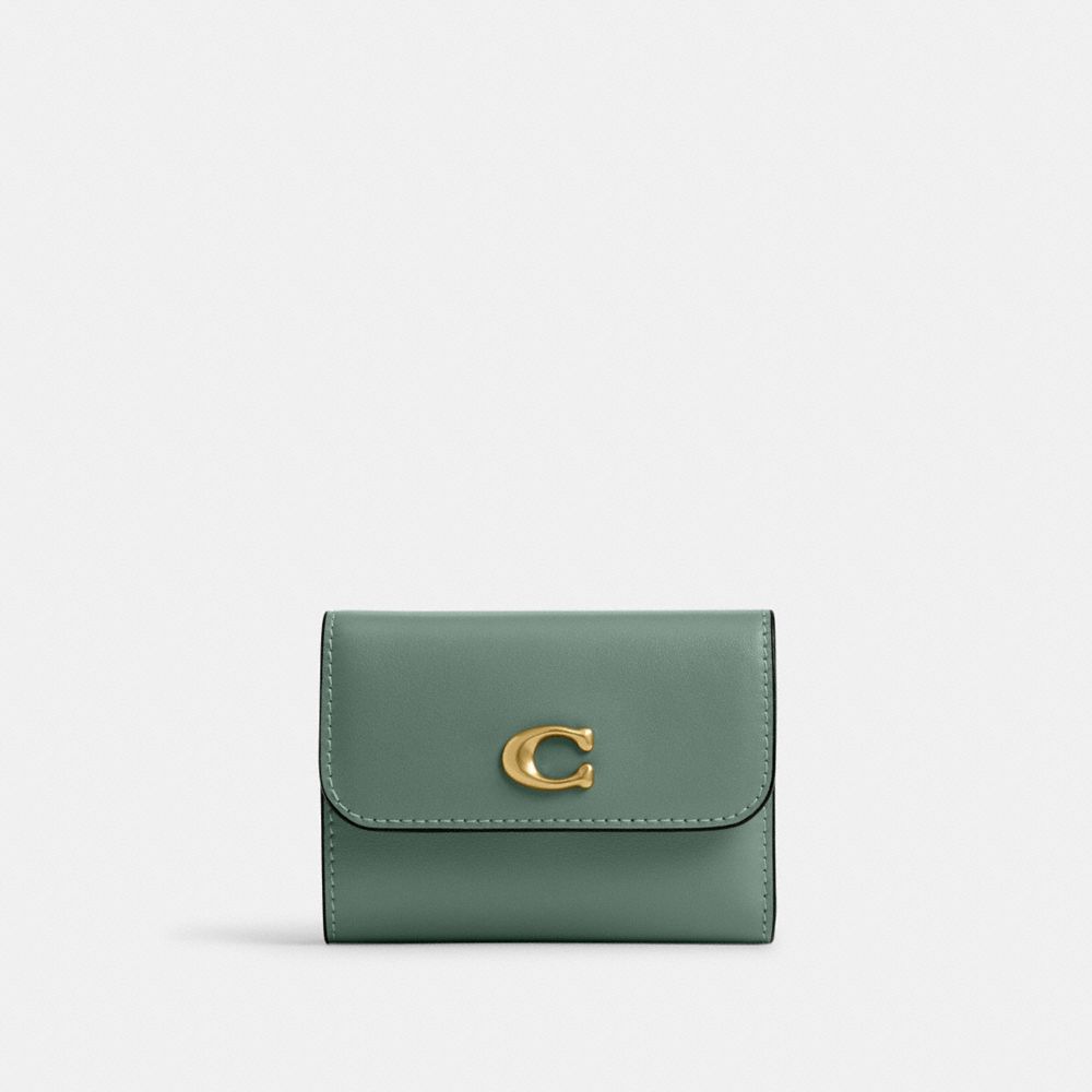 COACH®,エッセンシャル カード ホルダー ウォレット,ミニ財布(二つ/三つ折り),ﾌﾞﾗｽ/ｾｰｼﾞ