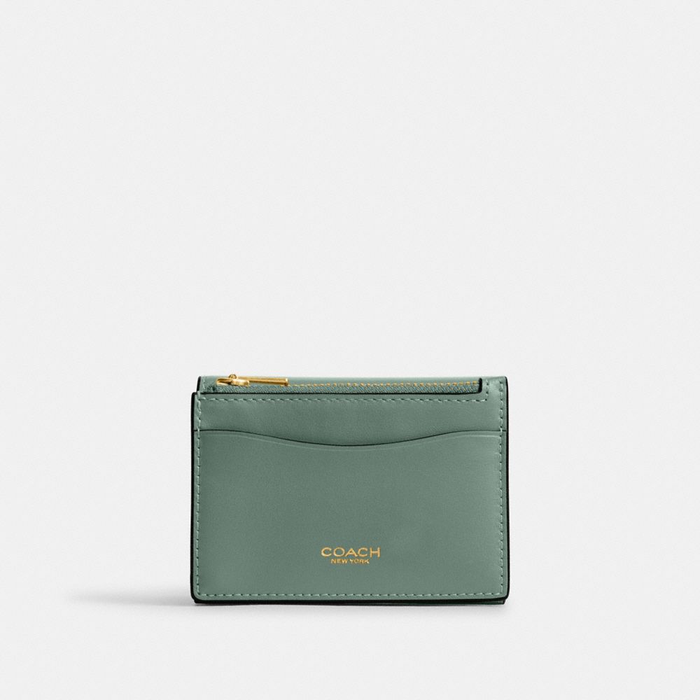 COACH®,エッセンシャル カード ホルダー ウォレット,ミニ財布(二つ/三つ折り),ﾌﾞﾗｽ/ｾｰｼﾞ