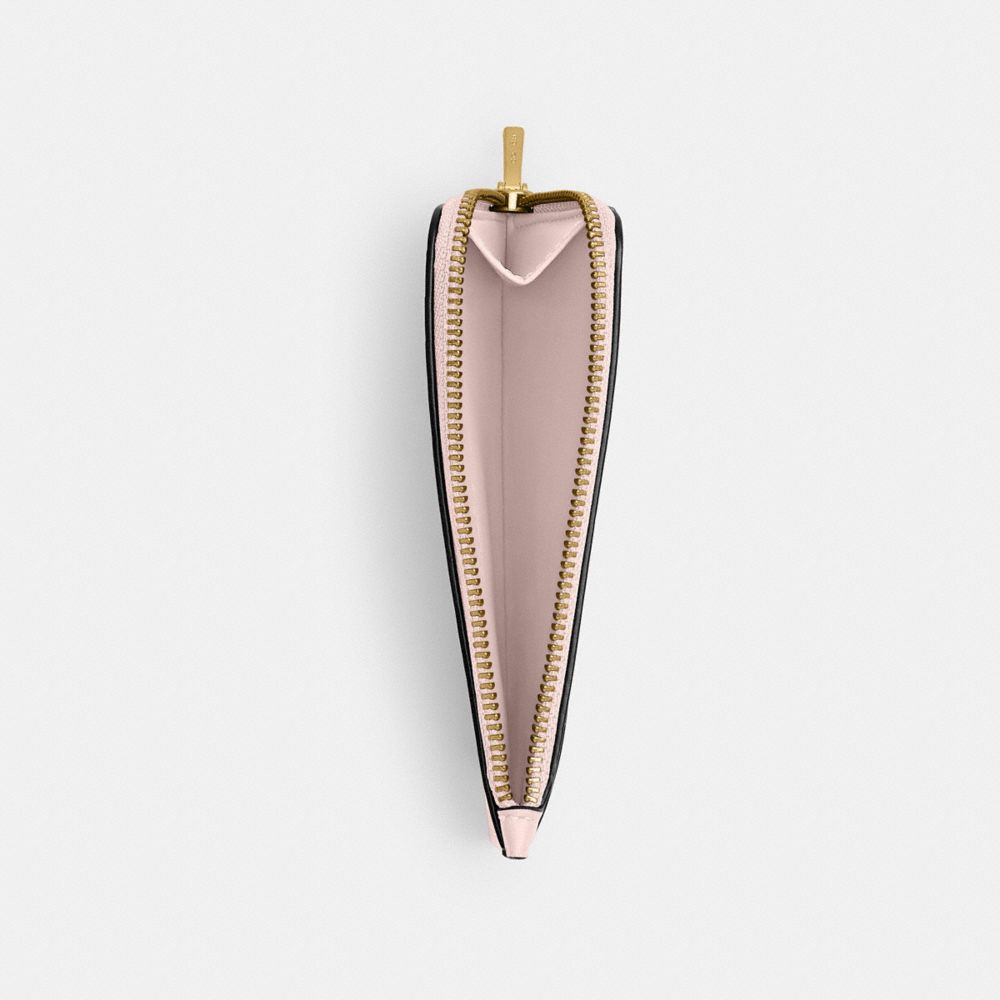 Coach New York Zip Card Case In Brass/blush