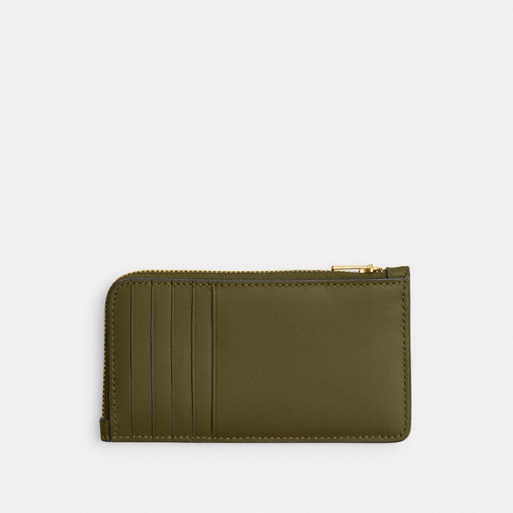COACH®,New York Zip Card Case,Calfskin Leather,Card Case,Word Embellishment,Logo,Casual,,Back View