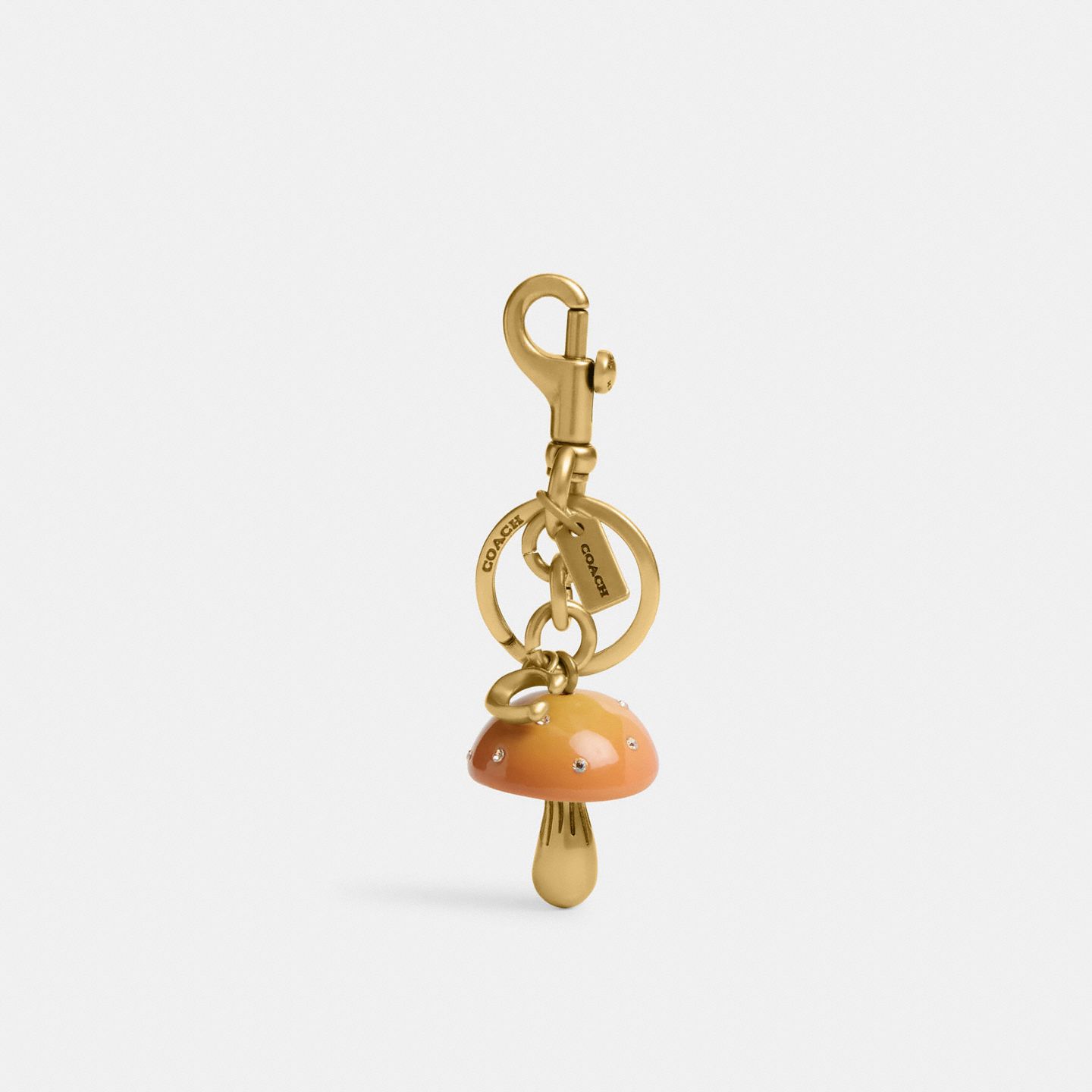Женский брелок Coach Mushroom Bag Charm, цвет: Латунный / Горчичный — фото 1