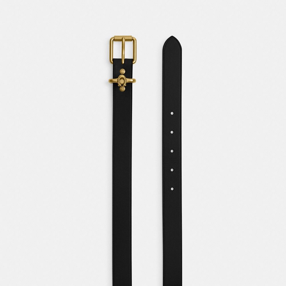 COACH®,Roller Buckle Belt, 25 Mm,,Angle View