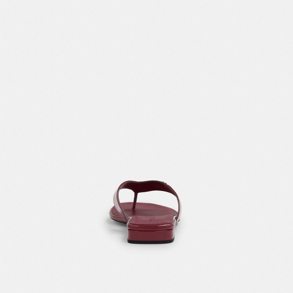 COACH®,Bridgette Sandal,Rubber,Flip Flops,Metal,Logo,Casual,Pool,Maroon,Alternate View