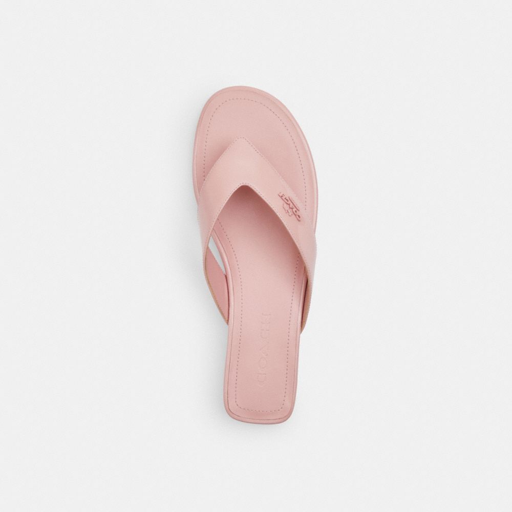 COACH®,Bridgette Sandal,Rubber,Flip Flops,Metal,Logo,Casual,Pool,,Inside View,Top View