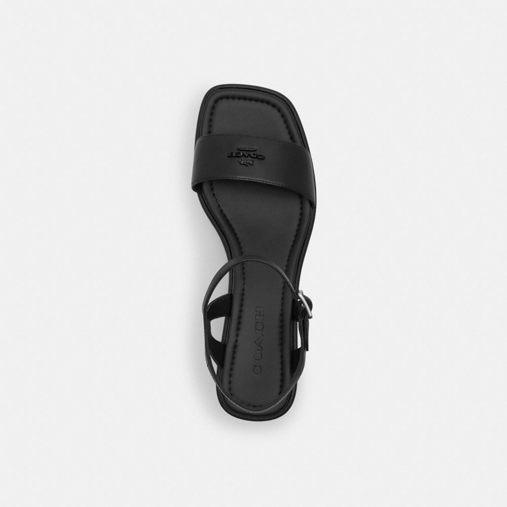 COACH®,Gale Wedge Sandal,Black,Inside View,Top View