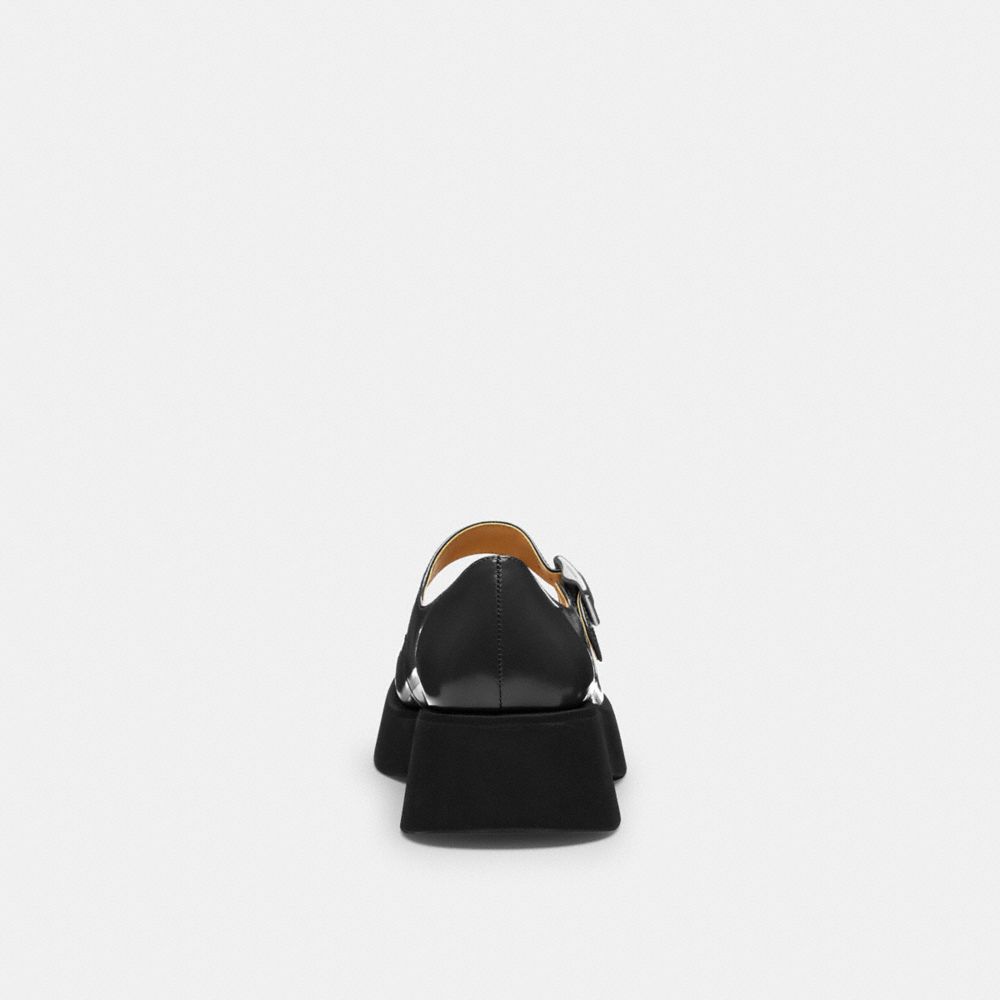 COACH®,Vickie Mary Jane,Leather,Pumps,Metal,Logo,Pull Tab,Casual,Black,Alternate View