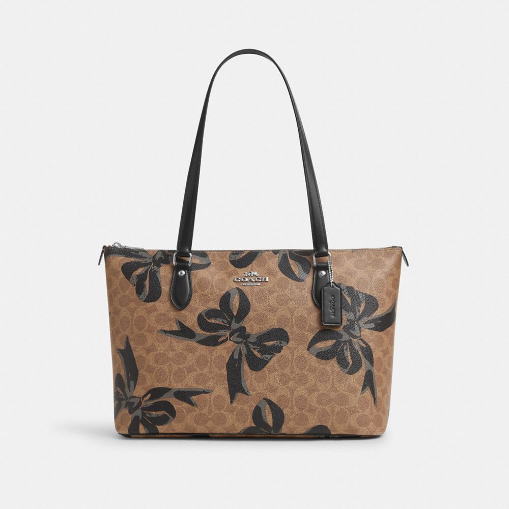 COACH Outlet Gallery Tote Bag In Signature Canvas With Bow Print