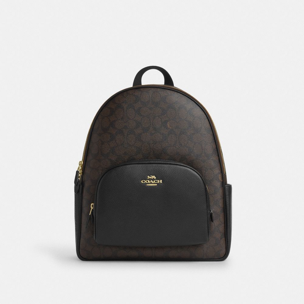 COACH®,Large Court Backpack In Signature Canvas,,Front View