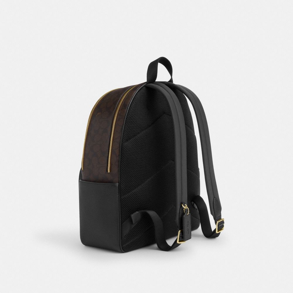 COACH®,Large Court Backpack In Signature Canvas,,Angle View