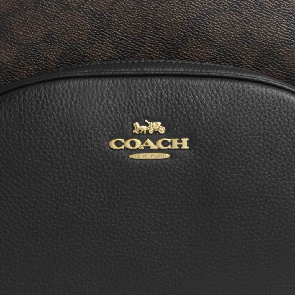 COACH®,ラージ コート バックパック・シグネチャー キャンバス,バックパック&リュック,ｳｫﾙﾅｯﾄ/ﾌﾞﾗｯｸ
