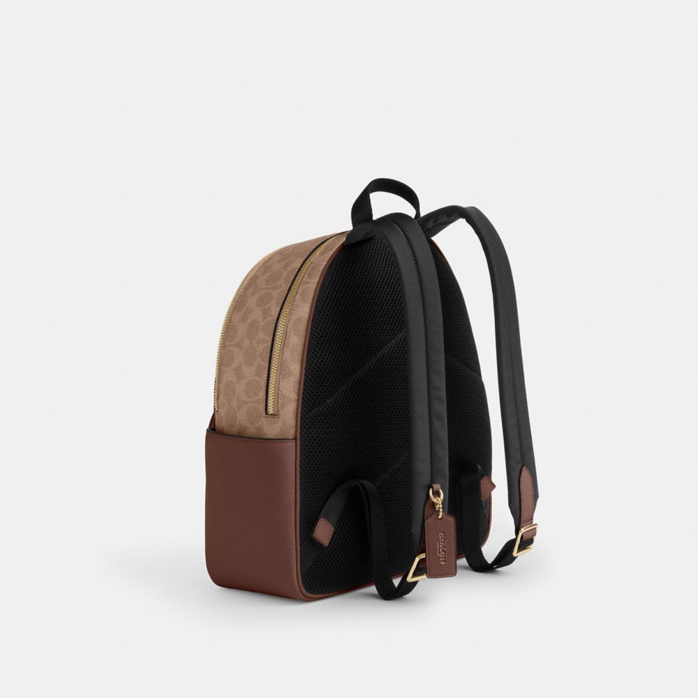 COACH®,Court Backpack In Signature Canvas,,Angle View