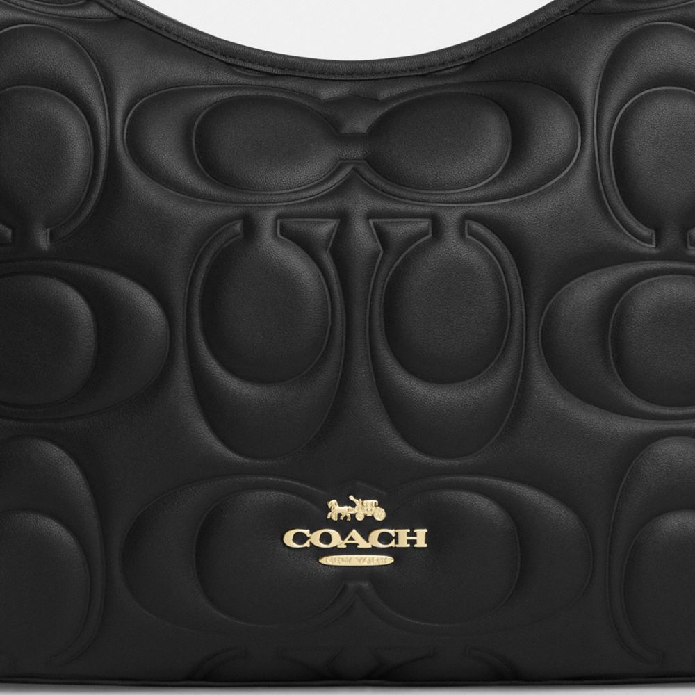 COACH®,Laurel Shoulder Bag In Signature Leather,Leather,Shoulder Bag,Casual,Black