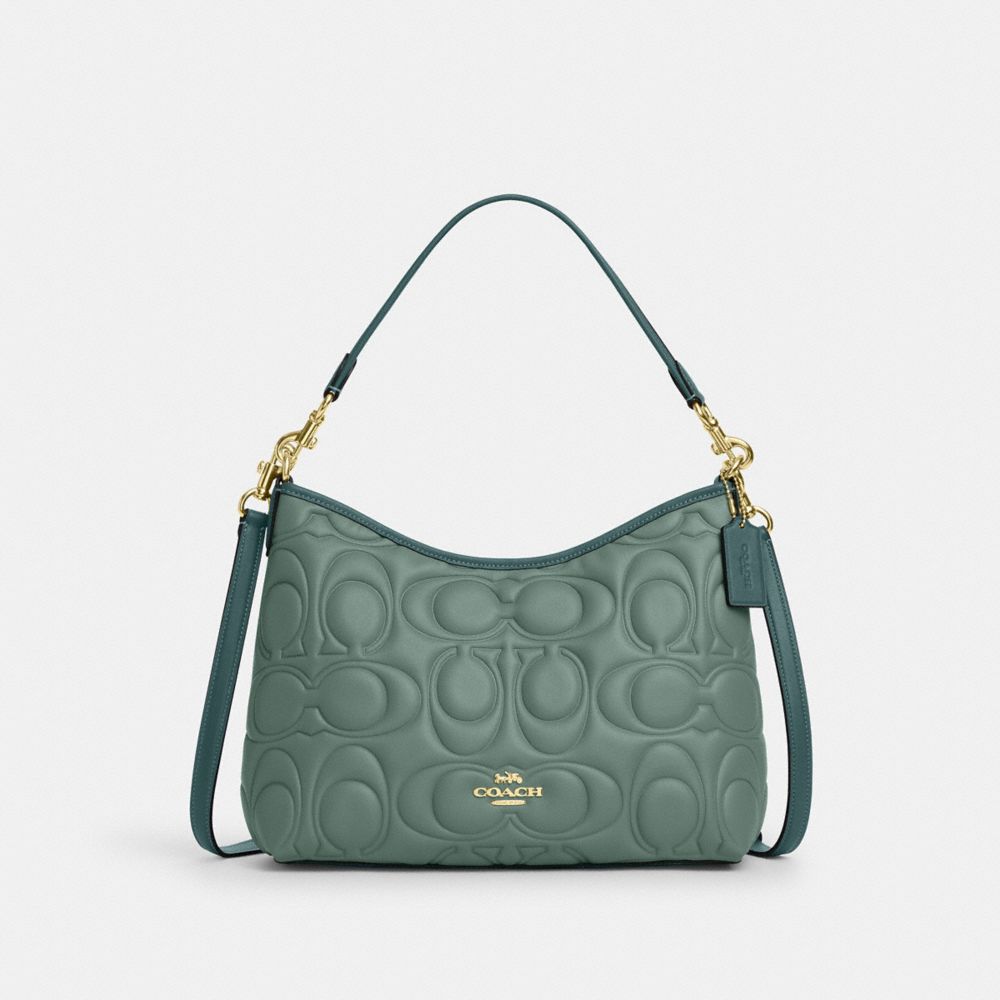 COACH®,Laurel Shoulder Bag In Blocked Signature Leather,,Front View