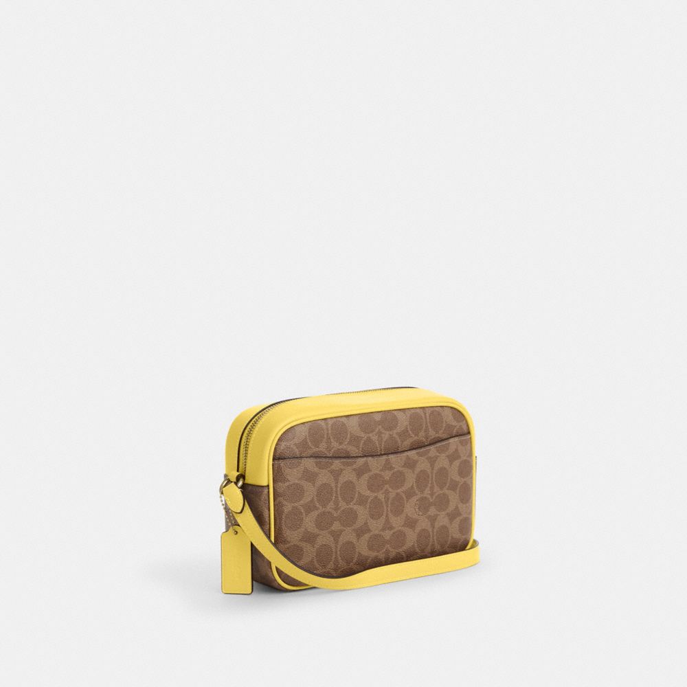 COACH®,Jamie Camera Bag In Signature Canvas,Canvas,Camera Bag,Metal,Adjustable,Casual,,Angle View