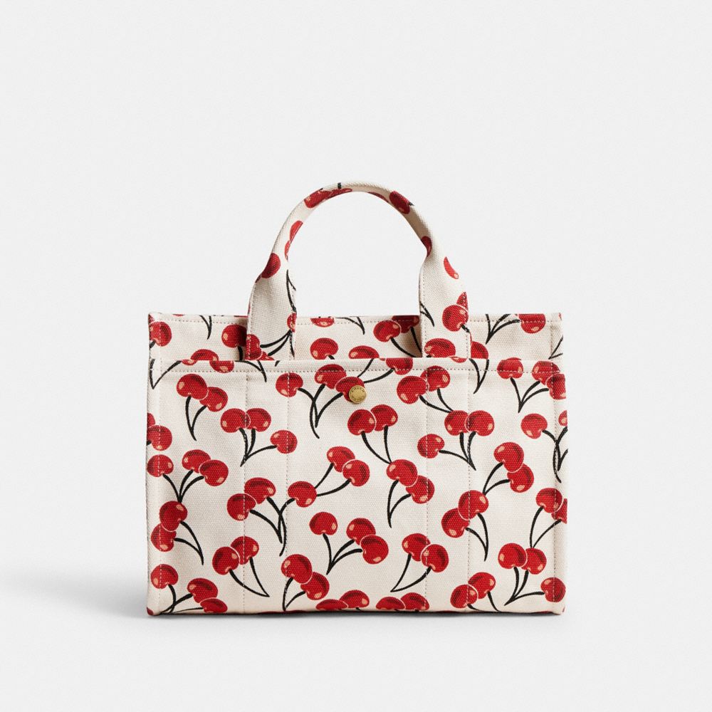 COACH®,Cargo Tote Bag With Cherry Print,,Back View