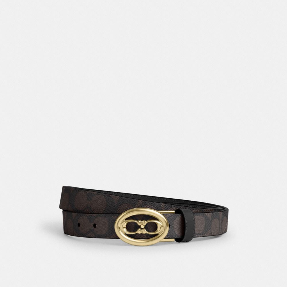 COACH®,Signature Buckle Cut To Size Belt, 25 Mm,,Front View