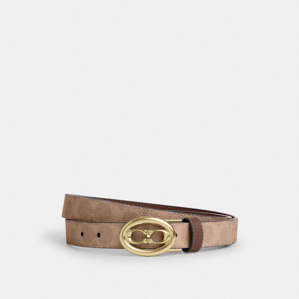 COACH®,Signature Buckle Cut To Size Belt, 25 Mm,,Front View