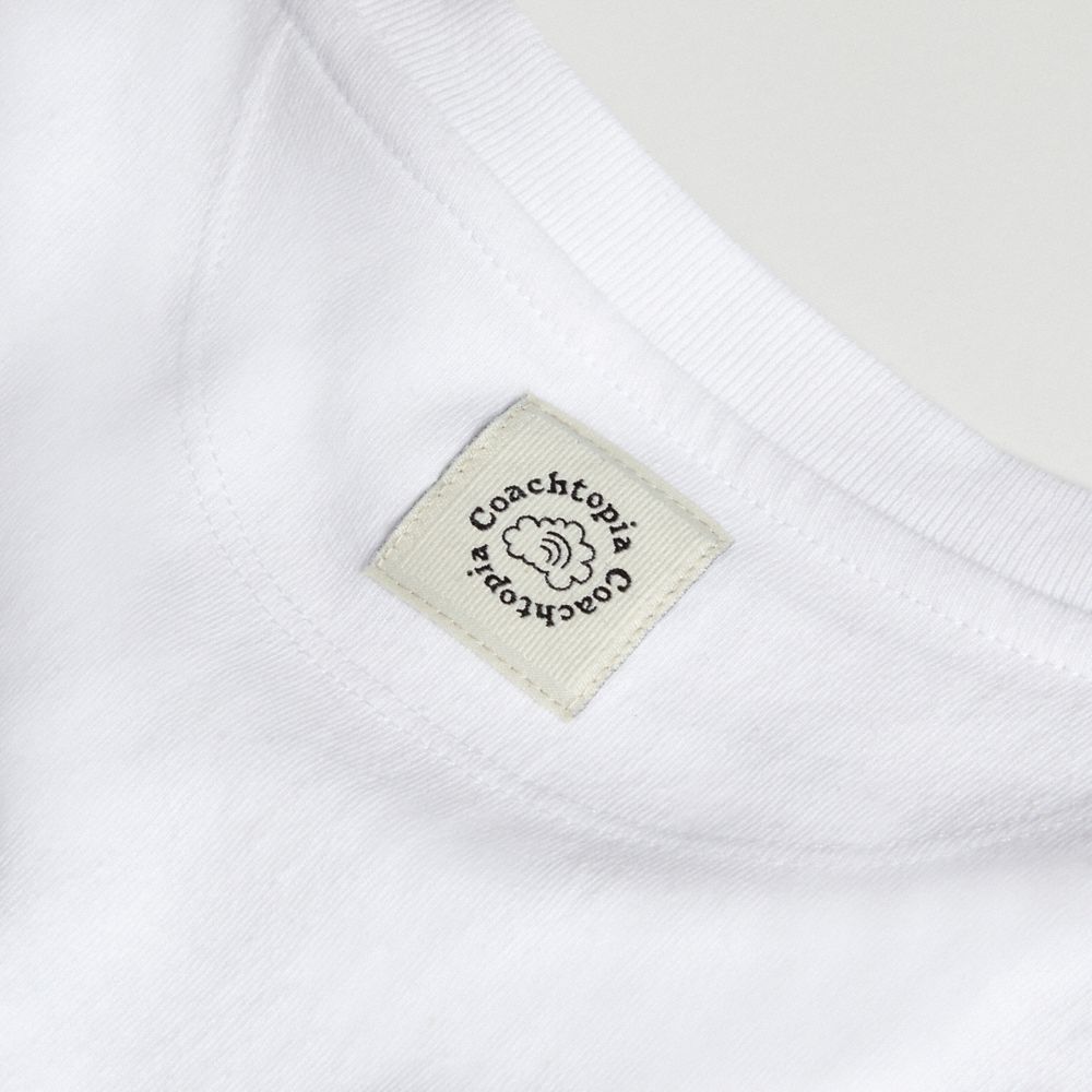 COACH®,Cropped T Shirt With Cherry Bow Print,Cotton,T Shirt,Logo,Casual,White