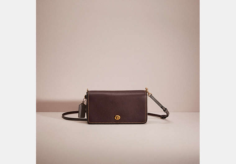 COACH®,RESTORED DINKY IN COLORBLOCK,Brass/Oxblood,Front View