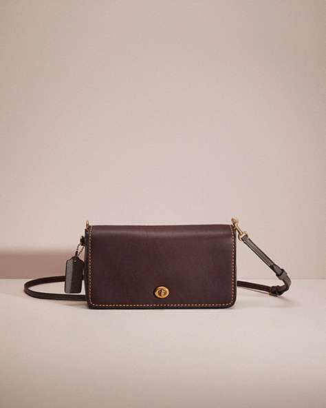 COACH®,RESTORED DINKY IN COLORBLOCK,Brass/Oxblood,Front View