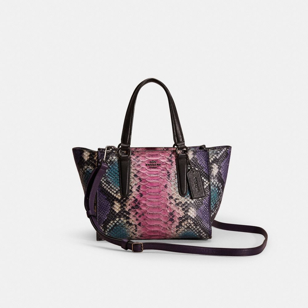 COACH®,RESTORED MINI CROSBY CARRYALL,Gunmetal/Multicolor,Front View