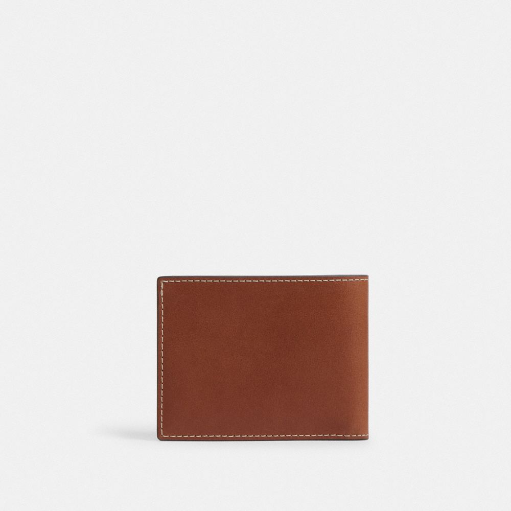 COACH®,SLIM BILLFOLD WALLET,Sapin Rouge,Back View