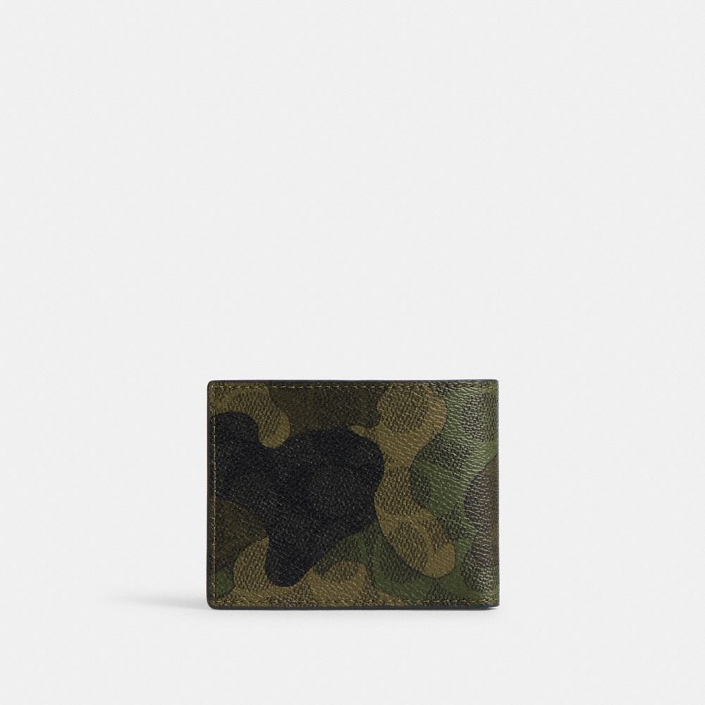 COACH®,Slim Billfold Wallet In Signature Camo Print,,Back View