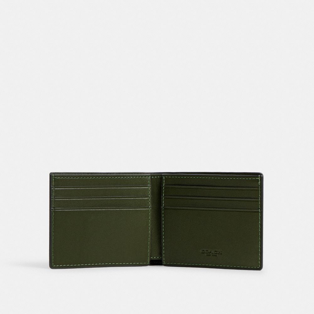 COACH®,Slim Billfold Wallet In Signature Camo Print,,Inside View,Top View