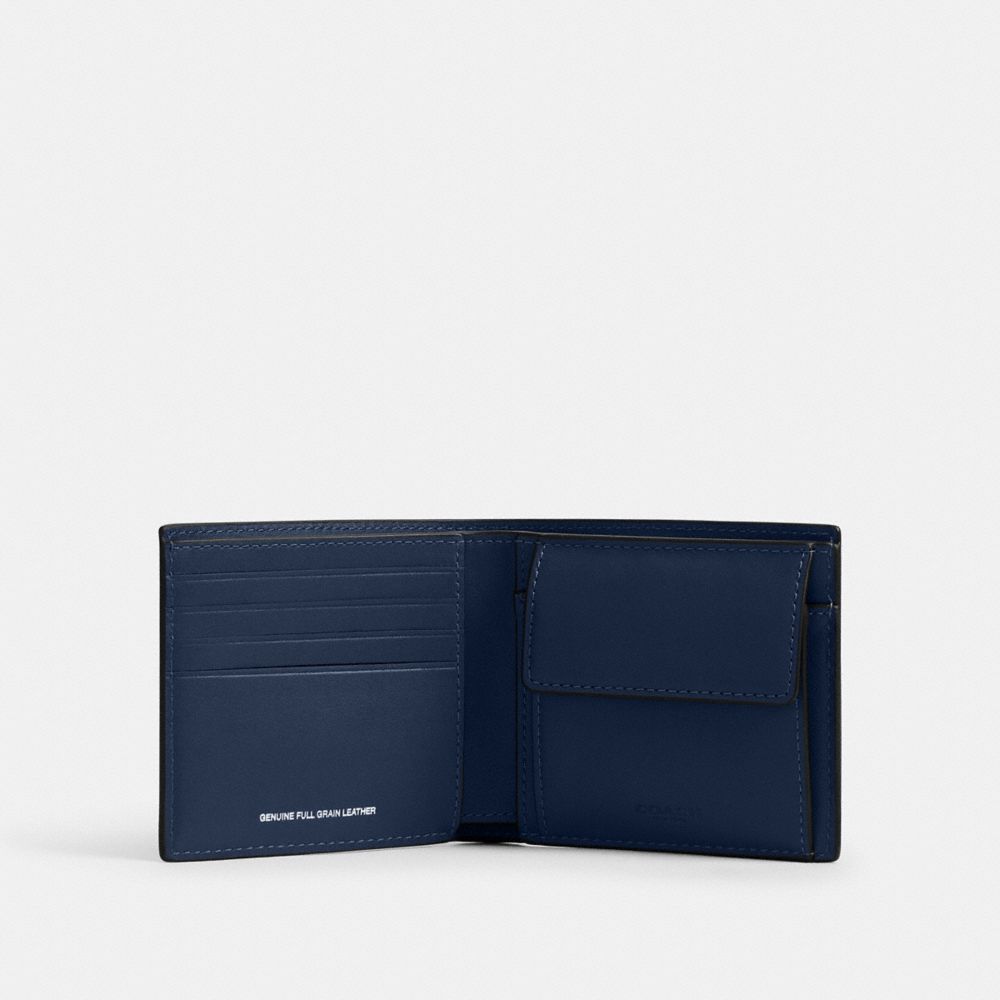 COACH®,Coin Wallet,Leather,Coin,Bi Fold,Logo,Casual,,Inside View,Top View