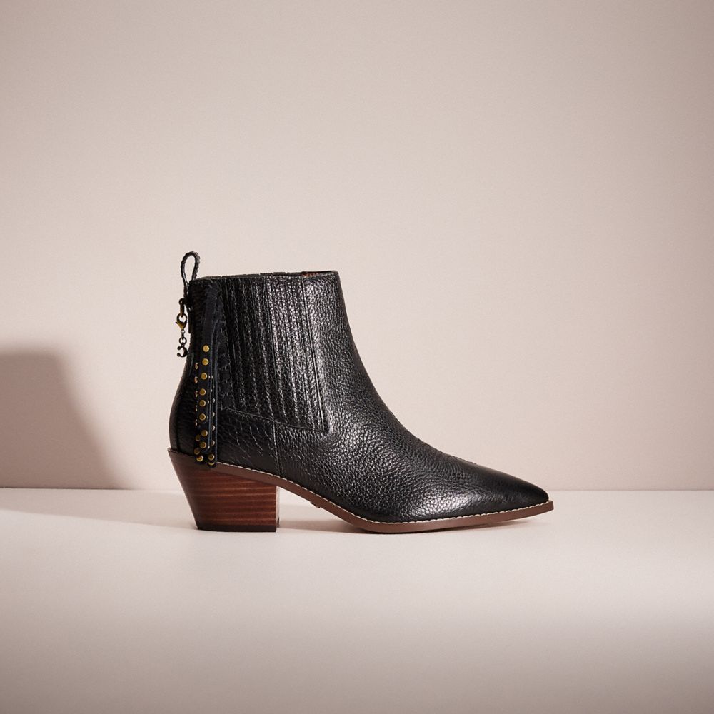 COACH®,UPCRAFTED MELODY BOOTIE,Black,Front View