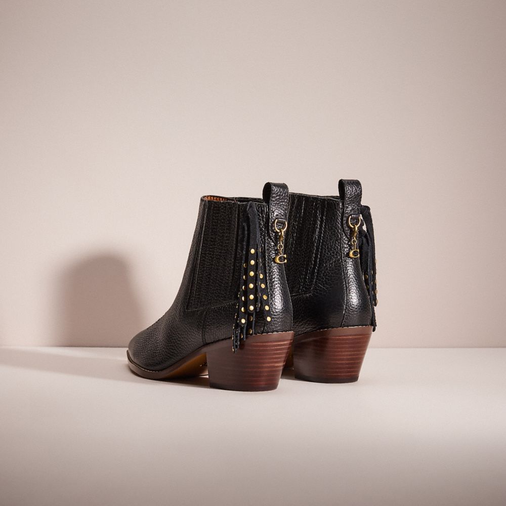 COACH®,UPCRAFTED MELODY BOOTIE,Black,Back View
