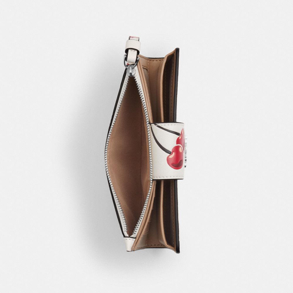 COACH®,Phone Wallet With Cherry Print,White,Interior View