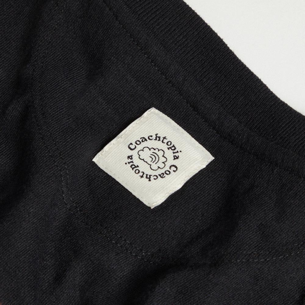 COACH®,Relaxed T Shirt: Bow Patch,Polyester,Cotton,T Shirt,Applique,Casual,Black