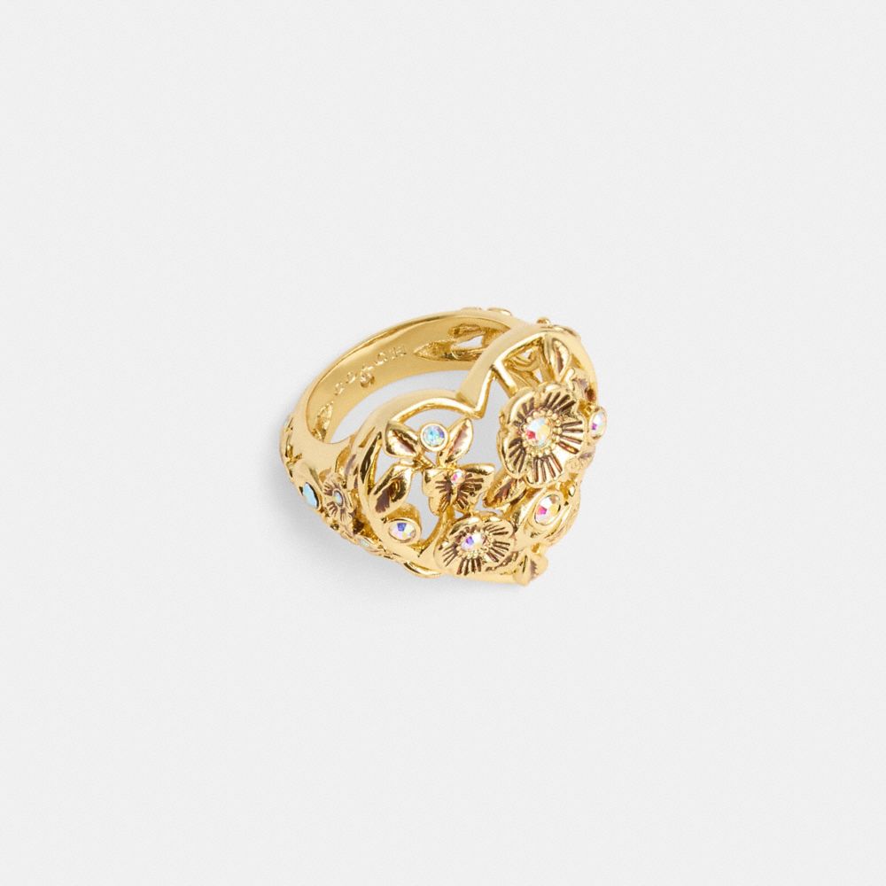 Shop Coach Vintage Heart Ring In Gold