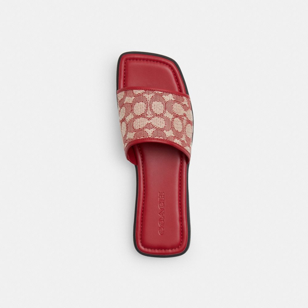 COACH®,Florence Sandal In Signature Textile Jacquard,,Inside View,Top View