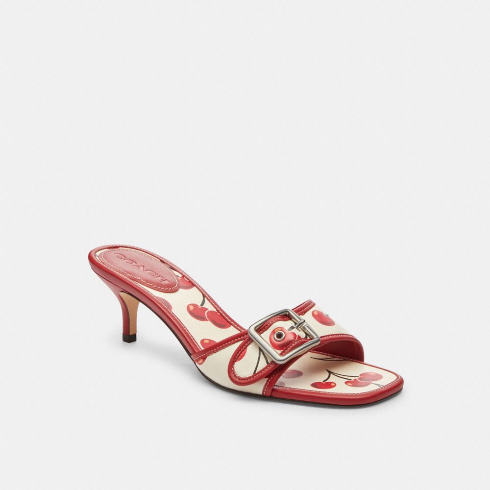 COACH®,Margot Sandal With Cherry Print,,Front View