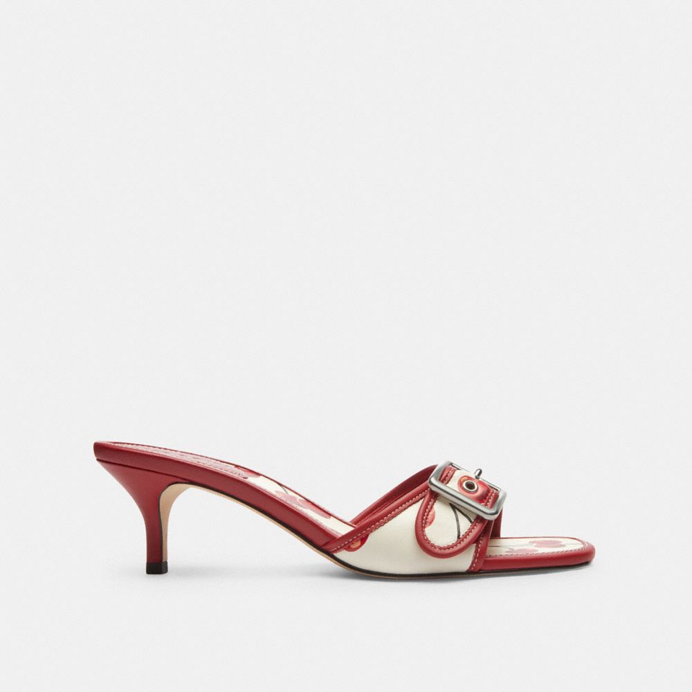 COACH®,Margot Sandal With Cherry Print,,Angle View