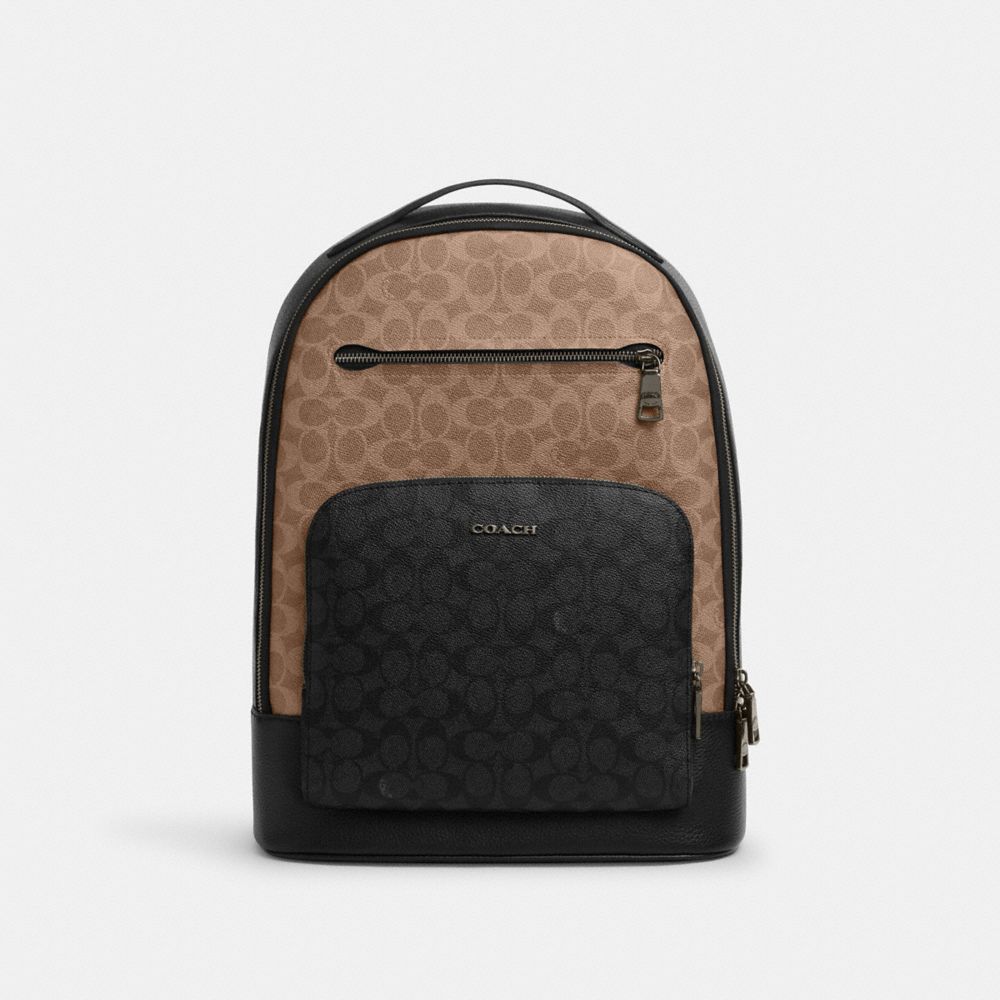 COACH®,Ethan Backpack In Blocked Signature Canvas,,Front View