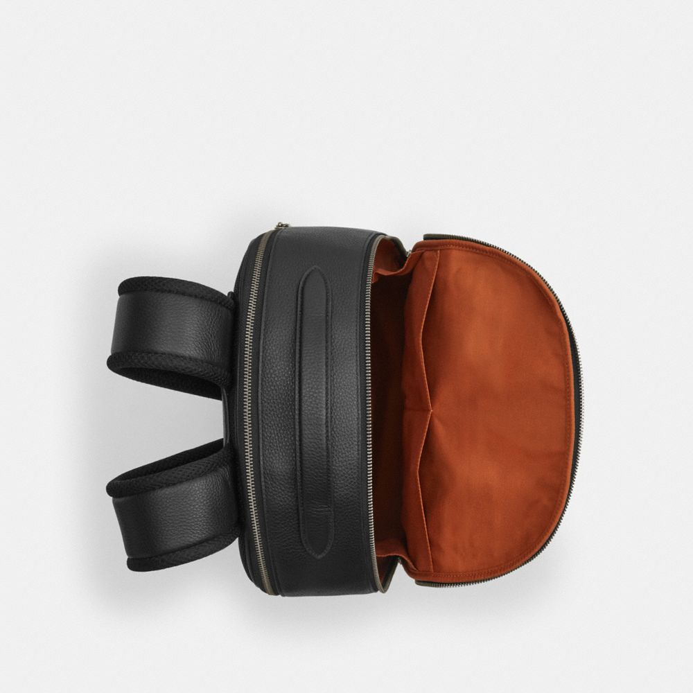 COACH®,Ethan Backpack In Blocked Signature Canvas,Leather,Canvas,Backpack,Color Block,Adjustable,Casual,Multi Color,Inside View,Top View