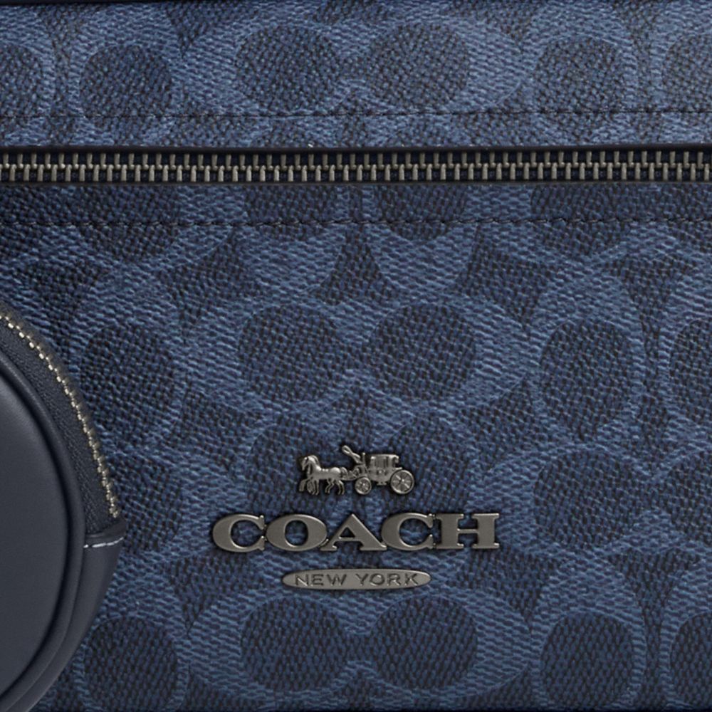 COACH®,エリアス ベルト バッグ・シグネチャー キャンバス,斜め掛け&ボディバッグ,ﾃﾞﾆﾑ/ﾐｯﾄﾞﾅｲﾄ ﾈｲﾋﾞｰ