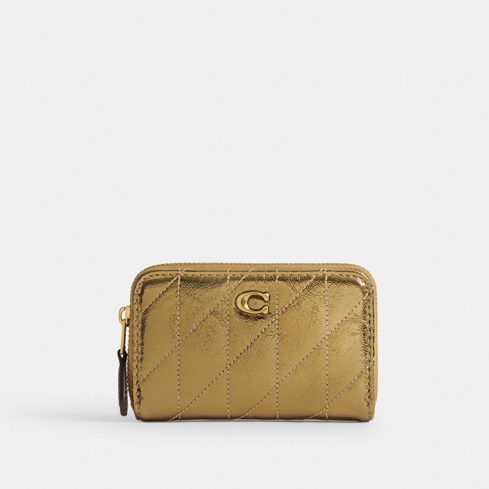 COACH®,New Year Essential Small Zip Around Card Case With Quilting,,Front View