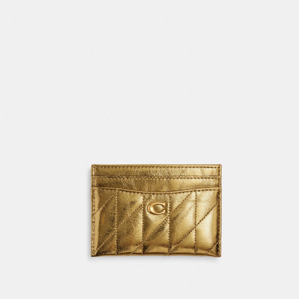 COACH®,New Year Essential Card Case With Quilting,,Front View