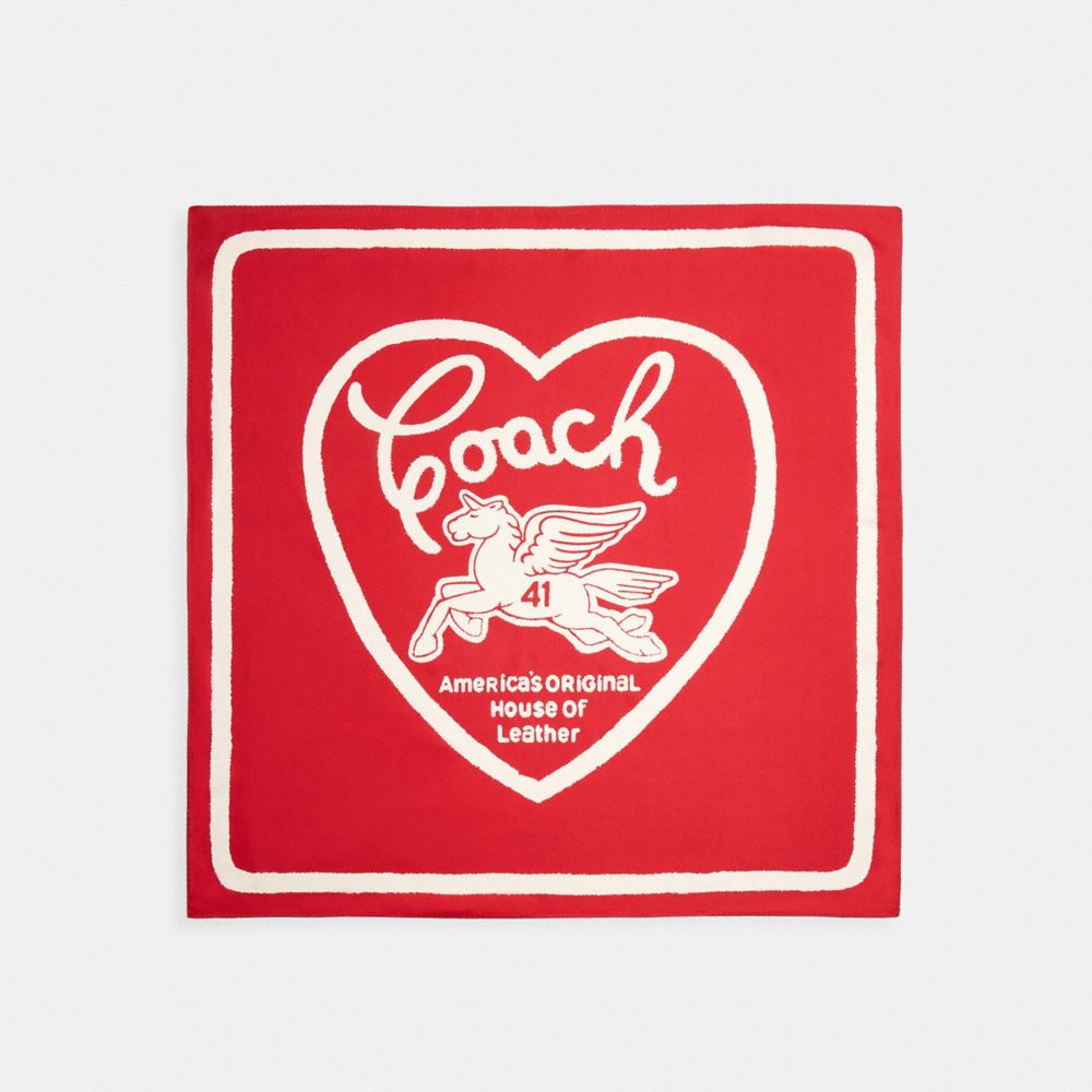 COACH®,Pegasus Print Silk Square Scarf,,Front View