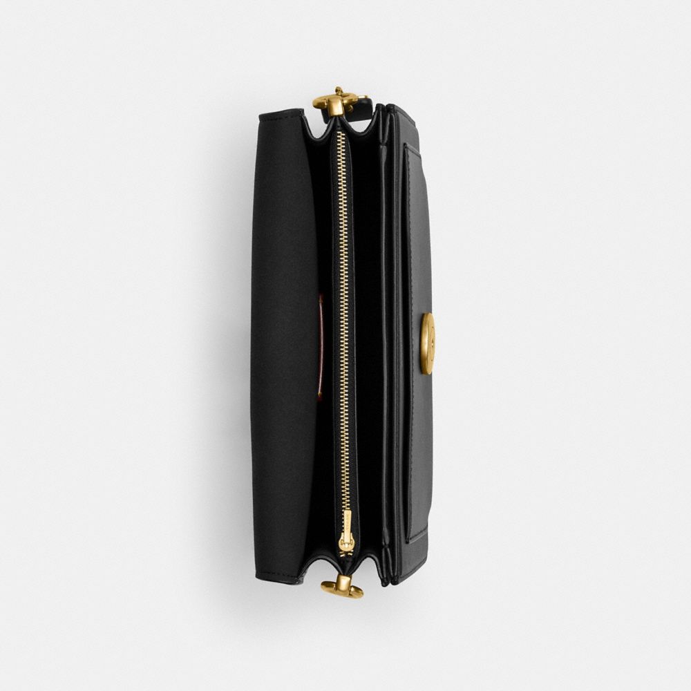 COACH®,New Year Tabby Shoulder Bag 26 With Snakeskin Detail,Snakeskin,Leather,Shoulder Bag,Metal,Logo,Animal Skin Embossin...,Black,Inside View,Top View