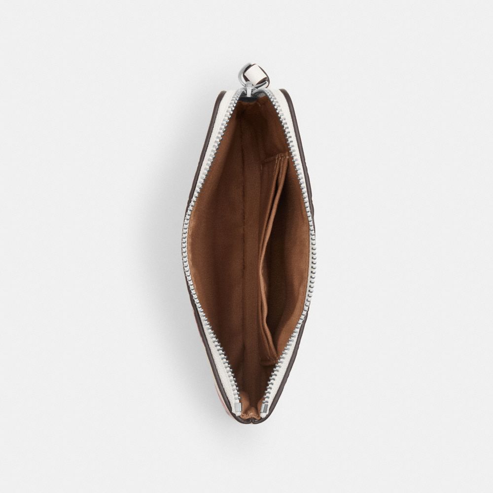 COACH®,Corner Zip Wristlet With Cherry Print,Leather,Coin,Wristlet,Logo,Metal,Casual,White,Inside View,Top View